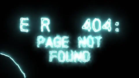Error 404 page not found text written with electricity background Stock Footage 306669864