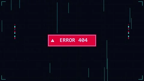 Error 404 Page Not Found Notification Displayed with Digital Glitch Effect Stock Footage 345587743