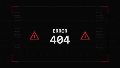 Error 404 page not found message with digital glitch effect for web failure Stock Footage 345587748