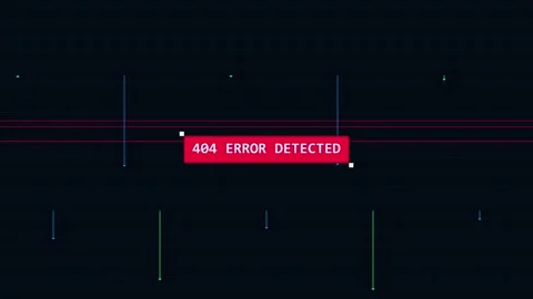 Error 404 page not found message on a digital screen representing a technical Stock-Footage 345587837
