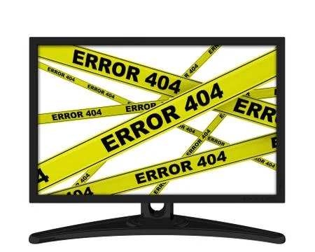ERROR 404 (Page not found). The message in the monitor Stockillustratie