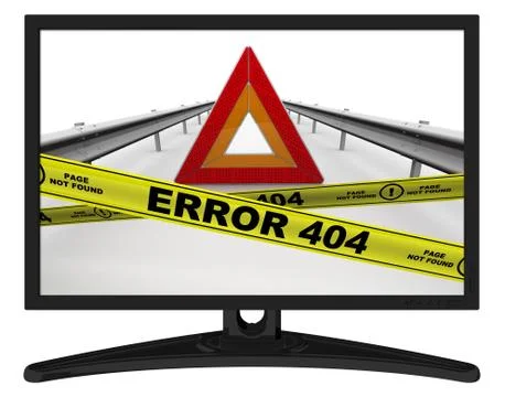 ERROR 404 (Page not found). The message in the monitor Stock Illustration