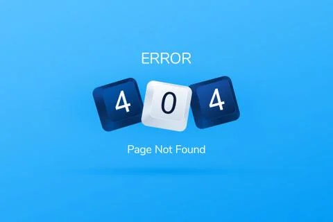 Error 404 page not found template for website. Computer keyboard keys. Stock Illustration