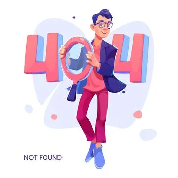 Error 404 page not found concept with cartoon man Stock Illustration