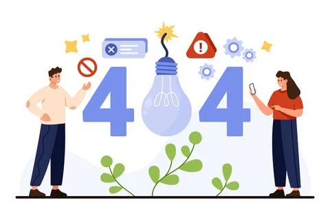 Error 404 Page Not Found Concept Design Stock Illustration