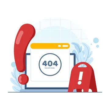 Error 404 page not found concept illustrating broken web navigation Stock Illustration