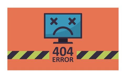 Error 404 page vector internet problem or web warning message webpage not found Stock Illustration