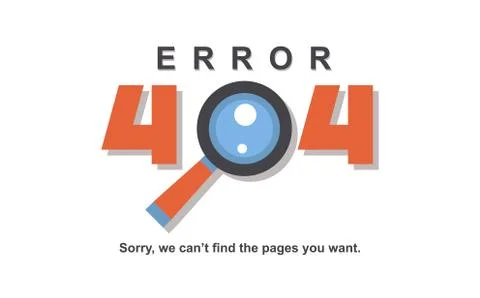 Error 404 page vector internet problem or web warning message webpage not found Stock Illustration