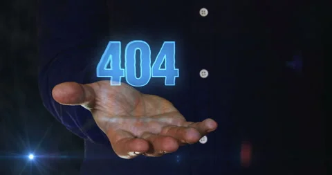 Error 404 problem symbol over hand Stock Footage 320341669