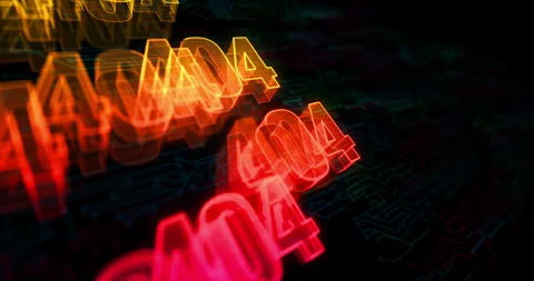 Error 404 problem symbols loop cyber loop concept Stock Footage 320294132