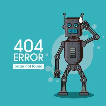 Error 404 robot style Stock Illustration