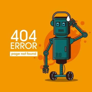 Error 404 robot style 스톡 일러스트