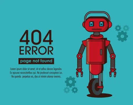 Error 404 robot style 스톡 일러스트