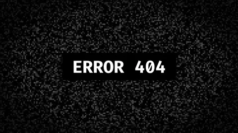 Error 404 screen not found animation, motion graphic Stock Footage 303558485
