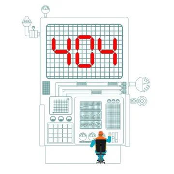 Error 404. System production failure. Page not found template for web site... Stock Illustration