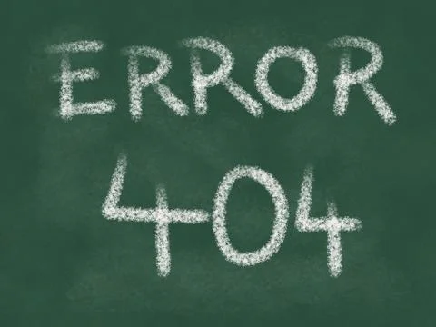 Error 404 text on chalk board - illustration Stock Illustration