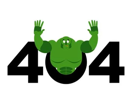 Error 404. troll is surprise. Page not found template for web site. Big gre.. イラスト素材
