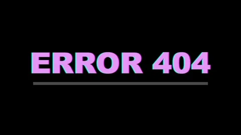 ERROR 404 typography flickers with neon glitch distortion effect over dark Stock Footage 334799466