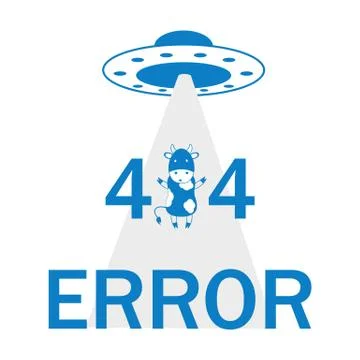 Error 404 UFO and cow Stock Illustration