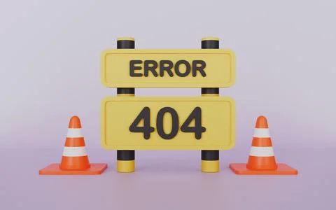 Error 404 under construction sign website banner 3d icon concept イラスト素材