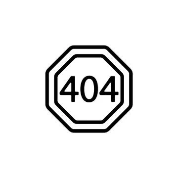Error 404 vector icon. Isolated contour symbol illustration イラスト素材