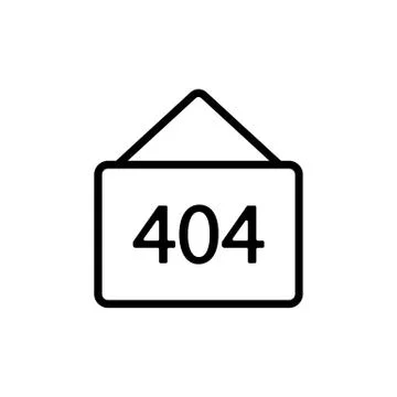 Error 404 vector icon. Isolated contour symbol illustration Ilustración de archivo
