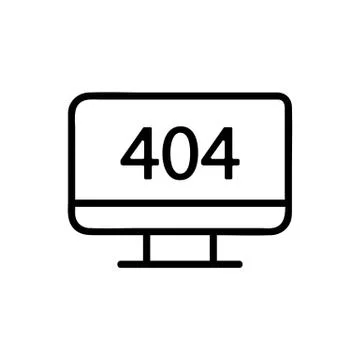 Error 404 vector icon. Isolated contour symbol illustration Stockillustratie