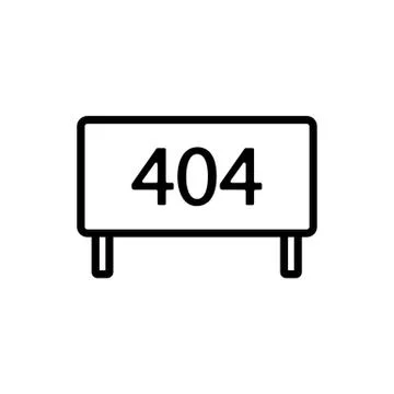 Error 404 vector icon. Isolated contour symbol illustration Stock Illustration