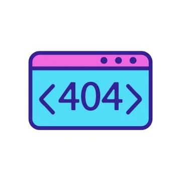 Error 404 vector icon. Isolated contour symbol illustration Stock Illustration