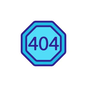 Error 404 vector icon. Isolated contour symbol illustration Stock Illustration