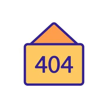 Error 404 vector icon. Isolated contour symbol illustration Stock Illustration