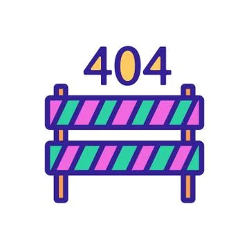 Error 404 vector icon. Isolated contour symbol illustration Stock Illustration