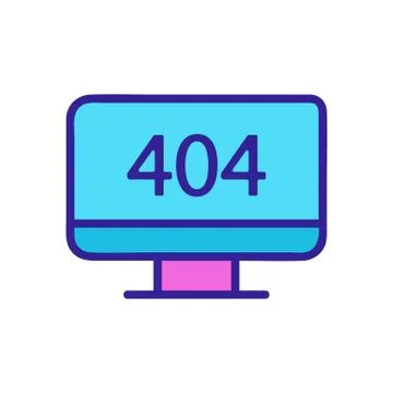 Error 404 vector icon. Isolated contour symbol illustration Stock Illustration