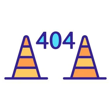 Error 404 vector icon. Isolated contour symbol illustration Stock Illustration
