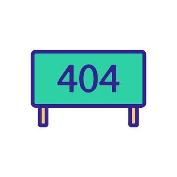 Error 404 vector icon. Isolated contour symbol illustration Stock Illustration