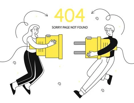 Error 404 vector outline concept Ilustración de archivo