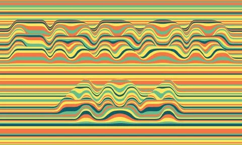 Error 404. Vector striped background. Abstract color waves. Sound wave oscill Stock Illustration