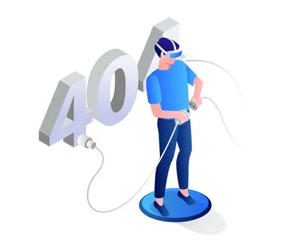 Error 404 with virtual reality Stock Illustration