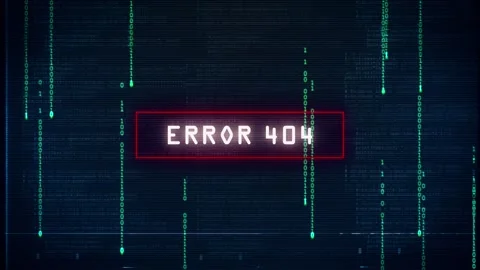 Error 404 Warning message. computer hacking error message. glitch background Stock Footage 196151258