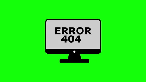 Error 404 Warning Sign Animation on Green Screen 库存影片 334831555
