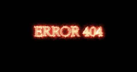 Error 404 written with fire. Loop Stock Footage 153310683