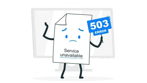 Error 503 Service unavailable Stock Footage 265052381