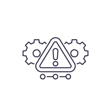 Error alert, warning vector line icon Illustrazione stock