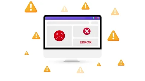 Error and virus concept on the smartphone screen 4k animation with floating Stock Footage 309991320