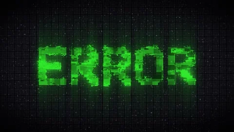 ERROR animation with glitch effect. Glitch ERROR video game screen Stock Footage 233012704