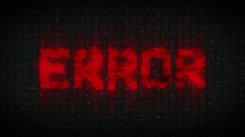 ERROR animation with glitch effect. Glitch ERROR video game screen Stock Footage 233012775