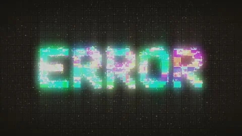 ERROR animation with glitch effect. Glitch ERROR video game screen Stock Footage 233013254