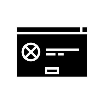 Error application window glyph icon vector illustration Stock Illustration