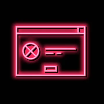 Error application window neon glow icon illustration 스톡 일러스트