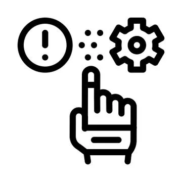 Error in automated settings icon vector outline illustration Stock Illustration